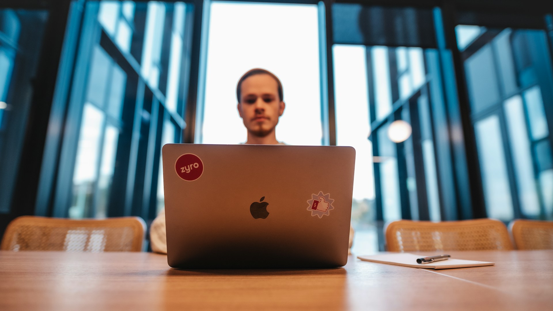 A web designer working on their laptop.